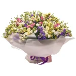 Букет из 101 разноцветной эустомы