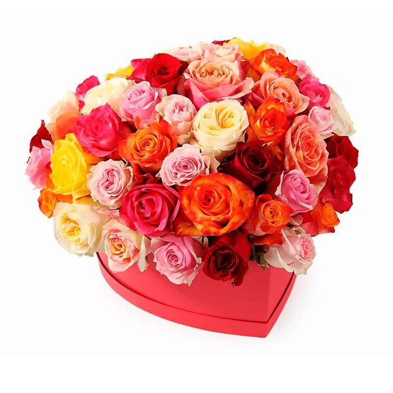 Цветы в коробке Бархатистая нежность